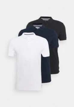 Pier One 3 Pack - Polo Shirt - Black/Dark Blue/White -Fashion Store 07cf99c8248048ac91837e46ad87ad09