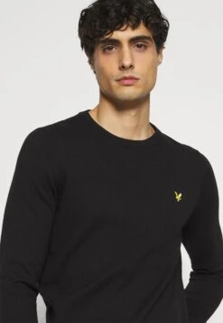 Lyle & Scott Crew Neck Jumper - Jumper - Jet Black -Fashion Store 0fb83e573f88481ca5e2f59ade740d9d