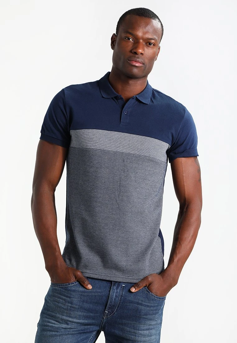 Pier One Polo Shirt - Dark Blue/Mottled Grey 3 Pier One Polo Shirt - Dark Blue/Mottled Grey