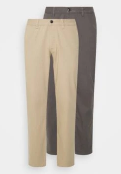 Pier One 2 Pack - Chinos - Dark Grey/Beige -Fashion Store 3732d6804b77450d9a31204f549c6b48