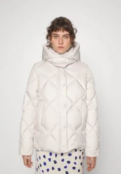 Marc O'Polo Diamond Quilting Detachable Hood Welt Poc - Down Jacket - Chalky Stone