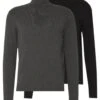 Pier One 2 Pack - Basic Turtleneck - Jumper - Black/Mottled Dark Grey -Fashion Store 564ded1d5c3c4890971ea33fb300ac4a