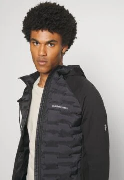 Peak Performance Argon Hybrid Hood - Fleece Jacket - Black -Fashion Store a9afe29d7686485194404dd65d97f1eb