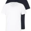 Pier One 2 Pack - Basic T-Shirt - White/Dark Blue -Fashion Store c317d65fe9bd4dd2b5dfb2c9aa92192f