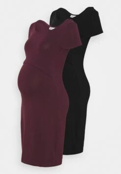 2Er Pack Nursing Function Dress - Shift Dress - Black/Bordeaux -Fashion Store d2587d5bbf414ed687a71c7bfef589b6