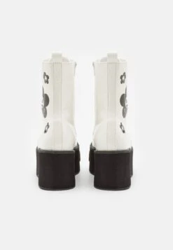 KOI FOOTWEAR Silent Screams Platform Boots - Platform Ankle Boots - White -Fashion Store d793b92938e44e19920c2ba0e3880246