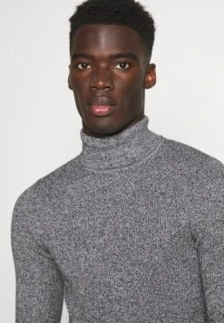 Pier One Muscle Fit Turtle - Jumper - Mottled Grey -Fashion Store e3c882d2274c45af8a9f7df902604a5f