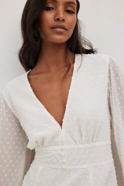 NA-KD Balloon Sleeve Button Detail Dress - Maxi Dress -Fashion Store fe4acbc37cb84e098ca7e501535d96ff